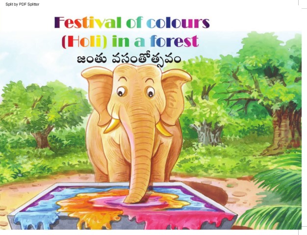 Festival of colors (Holi) in a forest